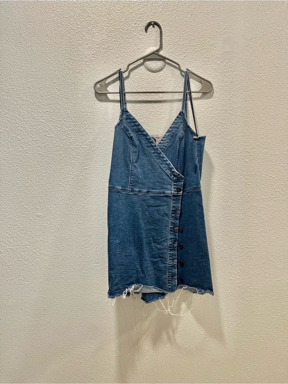 Guess Denim Button-Front Mini Dress - Blue